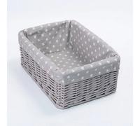 Medium Wicker Storage Basket With Removable Cotton Liner