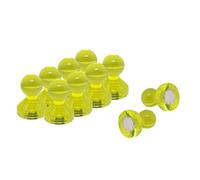 Medium Yellow Acrylic Push Pin Magnet For Fridge, Whiteboard, Noticeboard, Filing Cabinet - 15mm Dia X 21mm Tall - Pack Of 10
