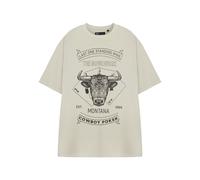 Y Yellowstone Mens Beige Cowboy Poker Short Sleeved T-Shirt | Western Graphic Tee | Vintage Style Apparel | Retro Cowboy Clothing | Yellowstone Ranch Merchandise