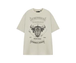 (Medium) Yellowstone Short Sleeved T-Shirt (Mens Beige)