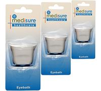 Mediusure Healthcare One Size Plastic Eyewash Pain Relieve Cleaning Eye Bath Cup x 3