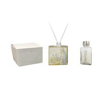MEDJUGORJE Sacred Square Glass Perfumer with Gold Details in Gift Box, Wedding Favours, Baptism, Communion, Confirmation, Graduation, Anniversaries and Useful Gifts