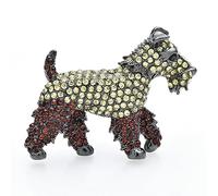 MedkO 2pcs Lovely Schnauzer Dog Brooches For Women Unisex Sparkling Cute Pets Puppy Animal Party Causal Brooch Pins