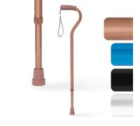 Medline Aluminum-Bronze Offset Walking Cane, Adjusts 29-38” & Supports Up to 300 Lbs. - Mobility Aid Provides Balance for Seniors & Adults