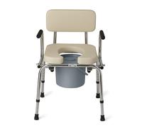 Medline Heavy Duty Padded Drop-Arm Commode
