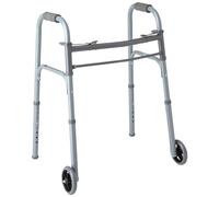 Medline Lightweight Junior/Lower Height Folding Walker with 5” Wheels