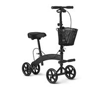 Medline Manual Seated Mobility Scooter Knee Walker, 8” Wheels, 300 lbs. Capacity, Black- for Leg & Foot Injuries, Crutch Alternative, 1 Ct.