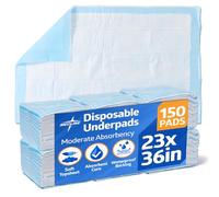 Medline - MSC281236P Moderate Absorbency 23" x 36" Fluff Disposable Underpads, 150 Per Case, Great for Protecting Bed, Furniture, Surfaces