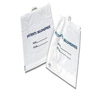 Medline NON026330 Drawstring Patient Belonging Bags, 18" x 20" x 4", Clear (Pack of 250)