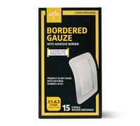 Medline Sterile Bordered Gauze, 3" x 6" with 1.5" x 4" Pad (Pack of 15)