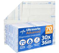 Medline Ultrasorbs Advanced Premium Disposable Underpads, 30" x 36", 70 Count, Super Absorbent Bed Pad