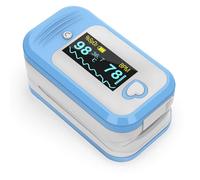 MEDLINKET AM801 5-in-1 Pulse Oximeter, FSA/HSA Eligible Oxygen Monitor Fingertip for Home Use, Measures Blood Oxygen, Temperature, PR, PI, Plethysmograph, OLED Display, with Storage Pouch & Lanyard