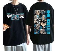 MEDM Anime Demon Slayer T-Shirt Tengen Uzui Eyes Double Sided Print T Shirt Streetwear Men's Cotton T-shirts Oversized Harajuku-style7||L