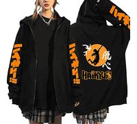 MEDM Anime Jual Kaos Karasuno Haikyuu Cosplay Zip Up Hoodie Women Men Harajuku Sweatshirt Karasuno High School Manga Zip Jacket Coats-Style6||XS