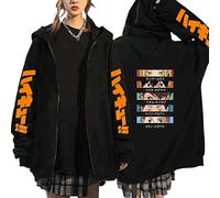 MEDM Anime Jual Kaos Karasuno Haikyuu Cosplay Zip Up Hoodie Women Men Harajuku Sweatshirt Karasuno High School Manga Zip Jacket Coats-Style1||S