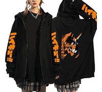 MEDM Anime Jual Kaos Karasuno Haikyuu Cosplay Zip Up Hoodie Women Men Harajuku Sweatshirt Karasuno High School Manga Zip Jacket Coats-Style3||S