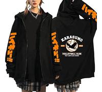 MEDM Anime Jual Kaos Karasuno Haikyuu Cosplay Zip Up Hoodie Women Men Harajuku Sweatshirt Karasuno High School Manga Zip Jacket Coats-Style8||S