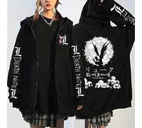 MEDM Death Note Hoodies Japanese Anime Men/Women Streetwear Harajuku Manga Graphic Zip Up Jackets Clothing Death Note Sweatshirts-style4||XL