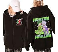 MEDM Hisoka Morow Anime Zip Up Hoodies Jackets Funny Zip-Up Hunter Hoodies Hxh Gon Killua Manga Zipper Coat Clothing