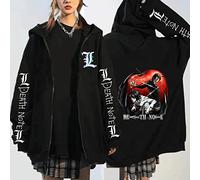 MEDM Hot Death Note Anime Zip Up Hoodie Jackets Hip Hop Streetwear Funy Long Sleeve Loose Casual Fashion Death Note Sweatshirt Uniex-style7||M