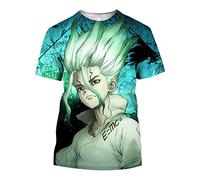 MEDM Summer Anime Funny Dr. Stone Senku Ishigami T Shirt Men Short Sleeve Manga T-shirts Casual Tee Tops Slim Fit Tshirt Merch-style3||L