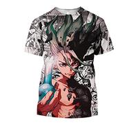 MEDM Summer Anime Funny Dr. Stone Senku Ishigami T Shirt Men Short Sleeve Manga T-shirts Casual Tee Tops Slim Fit Tshirt Merch-style3||XL