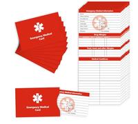 MEDMEX 8 Pack Emergency Medical Cards Tri-Folding with Protective Sleeves, Emergency Medical Alert Information Contact ID Card for Wallet Pocket