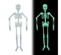 Mednkoku Glow in the Dark Skeleton 35.43 Inch Halloween Skeleton Life Size Hanging Luminous Full Body for Haunted House Halloween Decorations, Life Size