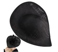 Mednkoku Sinamay Hat Base 11x10in Teardrop Fascinator Hat Base Vintage Cocktail Hats Making Base Millinery Supplies for DIY Vintage Hats Party Wedding Hats (Black),Fascinator Hat Base