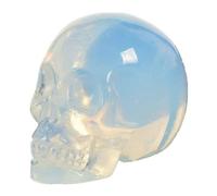 Mednkoku Skull Figurine Crystal Skull Natural Crystal Human Statue Hand Carved Healing Adult Head Bone Figurine, natural human statue