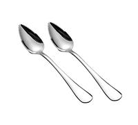 Mednkoku Stainless Steel Grapefruit Spoon, Grapefruit Spoons Silver Stainless Steel Half Serrated Fruit Dessert Cutter Spoons 2Pcs