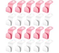 Medo 40 Pcs Clothes Hanger Connector Hooks Pink and White Hanger Connector Hooks Super Space Saving Hook for Clothes Hangers Garderobe Closet War