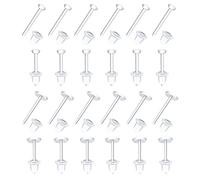 Medo 400 Pcs Clear Earrings, 2 Style Earring Backs & Ear Pins Earring Retainers Clear Earrings Studs for School DIY (200 Pairs)