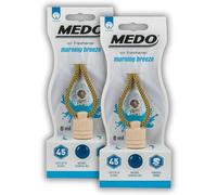 MEDO Glass Jar Hanging Car Air Freshener, Long-lasting 45 Day Fragrance with Natural Essential Oils for Car Interior Home & Office - 2 Pack Morning Breeze Scent