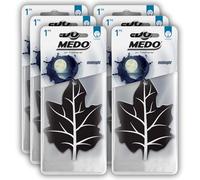 MEDO Leaf Hanging Car Air Freshener, Strong Long-lasting Fragrance, Removes Everyday Odours, For Car Interior Home & Office - 6 Pack Midnight Scent (Black)