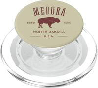 Medora North Dakota 1886 Bison Distressed Design Souvenir PopSockets PopGrip for MagSafe