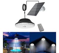 MEDOYOH 120 LEDs Solar Shed Lights with Switch, 4000mAh Solar Gazebo Light with Remote Motion Sensor IP55 Waterproof for Outdoor Indoor Courtyard Barn Balcony Corridor Garage