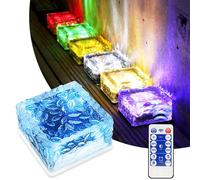 MEDOYOH 1PCS RGB Solar Light PVC Brick, 10x10x5CM Dimming Solar Ground Light On/Off Ponds Lights Outdoor Garden Ornaments