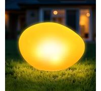 MEDOYOH 1PCS WarmWhite Light Solar Glass Stone Light, Solar Pathway Pond Light with 4 LEDs, IP44 Waterproof Auto On/Off Garden Ornaments for Lawn Ground Outdoor Decor