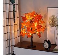 MEDOYOH 24LEDS Maple Leaf Tree Light, 60cm/23.62in Height Warmwhite Light Up Tree, AA Battery Included/USB Powered for Christmas Home Party Wedding Coffee Shop Decor