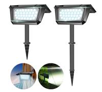 MEDOYOH 2PCS 30LEDS Cool White Light Solar Pathway Light, 2200mAh Solar Landscape Spotlights IP65 Waterproof for Pond Driveway Porch Garage Outdoor Garden