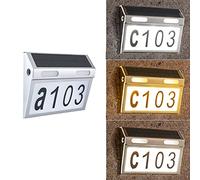 MEDOYOH Solar Powered House Numbers Plaques with Lights, 3 Lighting Modes 2200mAh Solar Houses Address Lights IP65 Waterproof for Outdoor Address Signs