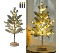 MEDOYOH Tabletop Christmas Tree Light with 50LEDS, 50cm/19.68in Height Warmwhite Light Up Trees, AA Battery Included for Home Party Living Room Cafe Decor