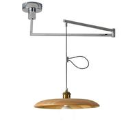 MEDPHZP Simple Wood Pendant Light Swing Arm Ceiling Hanging Lamp Adjustable Arm Mid Century Modern Pendant Lighting Vintage Industrial Chandelier for Dining Table Kitchen Island Restaurant