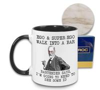 MEDROC Psychology Gifts Psychologist Mug - Ceramic 11oz with Coaster, Funny Psychology W offee Cups For Women Men, Best School Psychologist Appreciation Gift Freud Joke Accessories