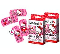 Medrull Soft Kids Plaster Hello Kitty Waterproof | 2 Boxes Set (2 x 10 Pieces) | Plasters Size 25 x 57 mm, Individually Packed Waterproof Pink Plasters