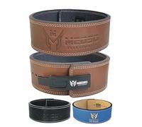 MEDSO Weightlifting 100% Genuine Leather Lever Belt, For Weight Lifting, Powerlifting, Cross Training, Squats, Deadlift, Workout Belt, 10MM Thickness 4” Wide for Men and Women (BROWN, S)
