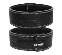 MEDSO Weightlifting 100% Genuine Leather Lever Belt, For Weight Lifting, Powerlifting, Cross Training, Squats, Deadlift, Workout Belt, 10MM Thickness 4” Wide for Men and Women (BLACK, S)