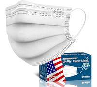Medtecs Face Mask Disposable - 50/2000 PCS - Comfortable 3 Layer Breathable Mask, The Better Protection and Health Choice - CoverU ASTM Level 1 Adult Mask - 50 PCS - White (USA)