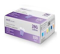 MedtLancet I Pressure Activated Safety Lancets 28Gx1.8mm, 100pcs by MEDT